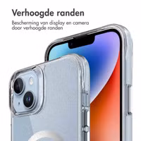 imoshion Clear Glitter Backcover met MagSafe Apple iPhone 14 - Zilver