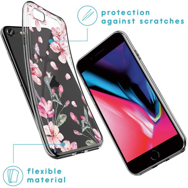 imoshion Design hoesje iPhone SE (2022 / 2020) / 8 / 7 / 6s - Bloem - Roze