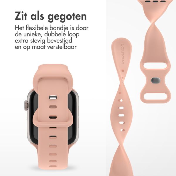 imoshion Siliconen⁺ bandje Apple Watch Series 1 t/m 9 / SE (38/40/41 mm) | Series 10 / 11 (42 mm) - Maat S/M - Vintage Rose