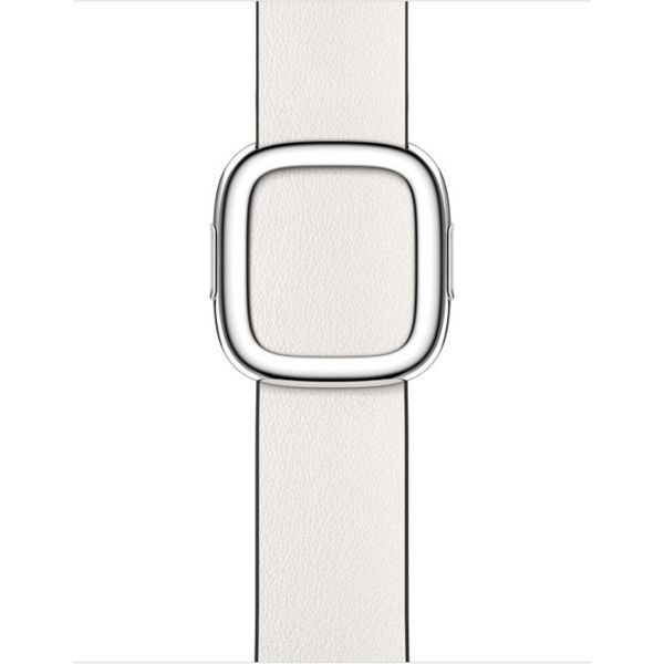 Apple Leather Band Modern Buckle Apple Watch Series 1-9 / SE - 38/40/41 mm / Series 10 - 42 mm - Maat S - Chalk