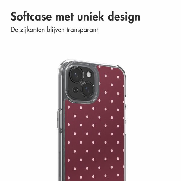 imoshion Design hoesje Apple iPhone 15 - Polka Dot Bordeaux