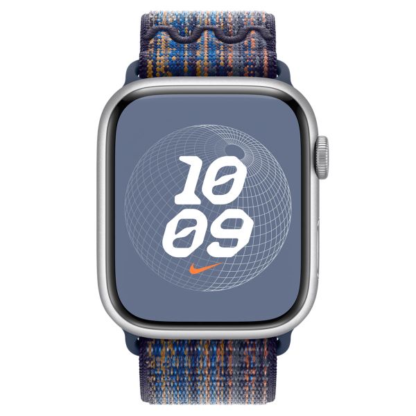 Apple Nike Sport Loop Band Apple Watch Series 1 t/m 10 / SE / Ultra (2) (44/45/46/49 mm) - Game Royal/Orange