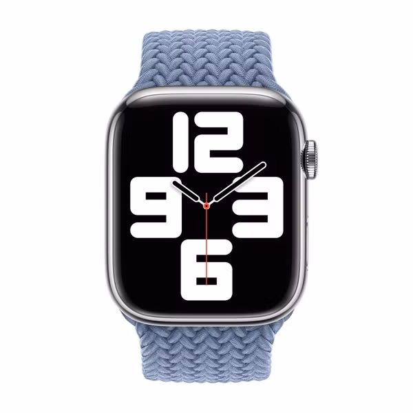Apple Gevlochten solobandje Apple Watch Series 1 - 9 / SE (38/40/41 mm) | Series 10 / 11 (42 mm) - Maat 6 - Slate Blue