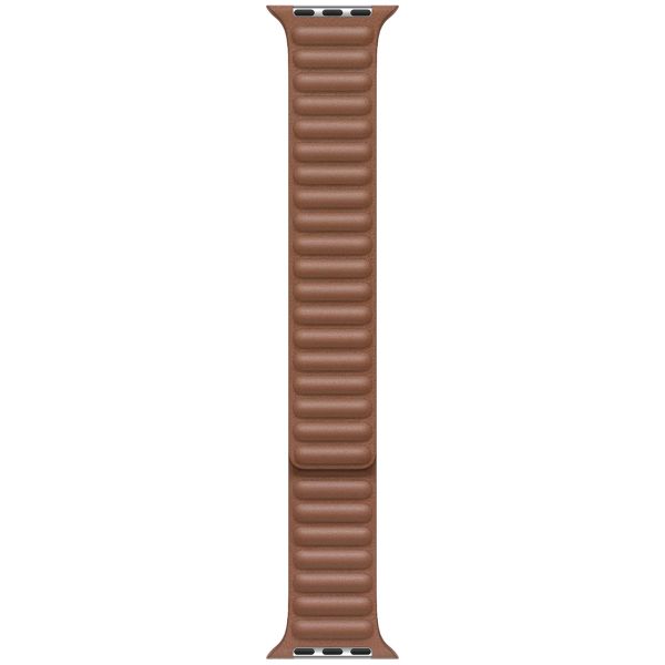 Apple Leather Link Apple Watch Series 1 t/m 9 / SE (38/40/41 mm) | Series 10 / 11 (42 mm) - Maat M/L - Saddle Brown