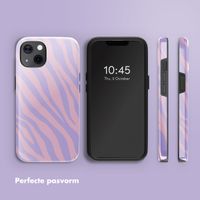 Selencia Vivid Tough Backcover met MagSafe iPhone 13 - Zebra Light Pink Lilac