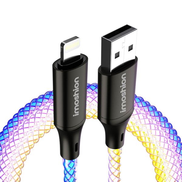 imoshion Lichtgevende Snellaadkabel RGB - USB-A naar Lightning kabel - 1 meter