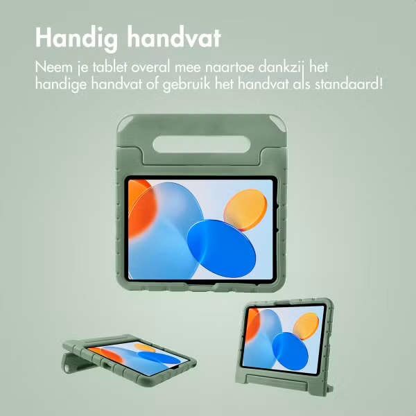 imoshion Kidsproof tablethoes met afneembare dolls Apple iPad 11 (2025) 11 inch A16 / iPad 10 (2022) 10.9 inch - Olive Green