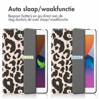 imoshion Design Trifold Bookcase Apple iPad 9 (2021) 10.2 inch / iPad 8 (2020) 10.2 inch / iPad 7 (2019) 10.2 inch - Leopard