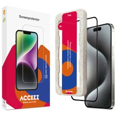 Accezz Gehard Glas Full Cover Screenprotector met applicator Apple iPhone 15