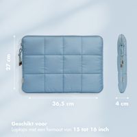 Selencia Puffy Laptop hoes 15-16 inch - Laptopsleeve - Slate Blue