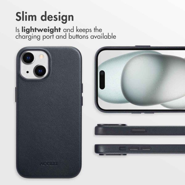 Accezz Leather Back Cover with MagSafe Apple iPhone 15 - Onyx Black