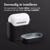 Accezz Echt Leren Case AirPods 1 / 2 - Zwart