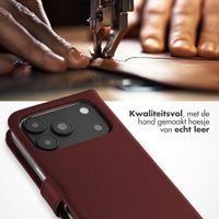 Selencia Echt Leren Bookcase Apple iPhone 18 Pro Max / 17 Pro Max - Burgundy