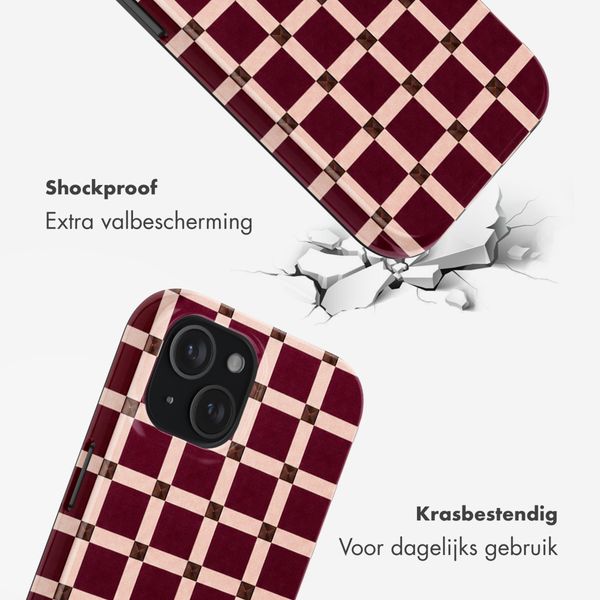 Selencia Vivid Backcover met MagSafe Apple iPhone 15 - Check This Burgundy