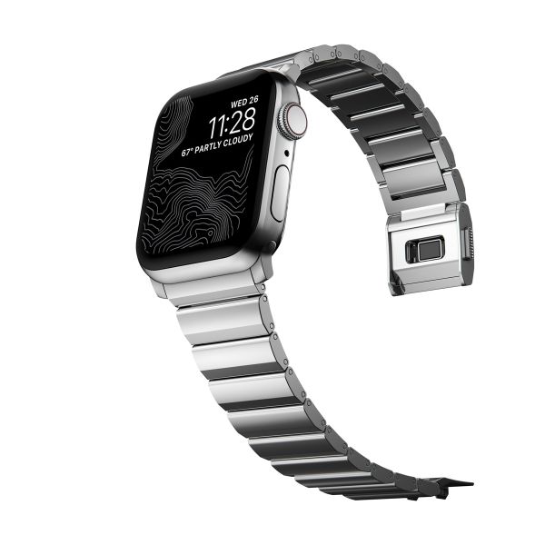 Nomad Magnetische stalen schakelband Apple Watch Series 1 t/m 11 / SE / Ultra (44/45/46/49 mm) - Silver