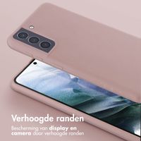 Selencia Siliconen hoesje met afneembaar koord Samsung Galaxy S21 - Sand Pink