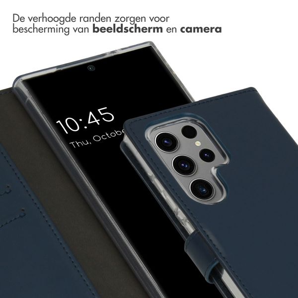 Selencia Echt Leren Bookcase Samsung Galaxy S24 Ultra - Donkerblauw