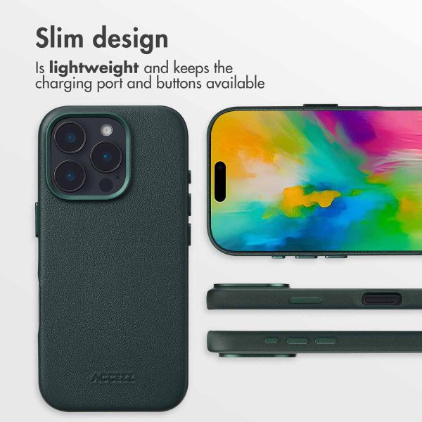Accezz Leather Back Cover with MagSafe Apple iPhone 16 Pro - Cedar Green