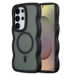 Selencia Wavy Backcover met MagSafe Samsung Galaxy S25 Ultra - Zwart