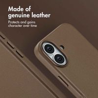 Accezz Leather Back Cover with MagSafe Apple iPhone 17 - Coffee Brown