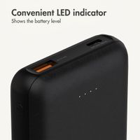 imoshion Compact Power Bank 10,000 mAh - Small power bank - 22.5W fast charger - USB-C / USB-A - Black