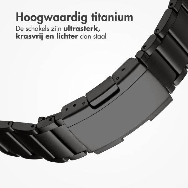 Accezz Mat Titanium bandje  - Garmin 22 mm aansluiting - Zwart