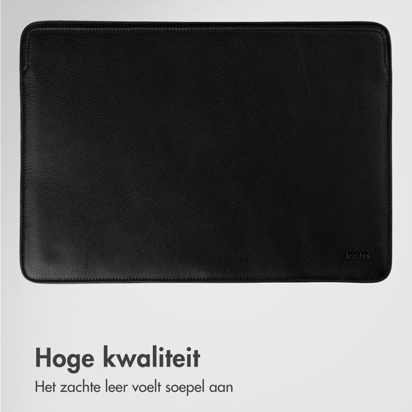 Accezz Leather Laptop hoes Apple MacBook 14 inch - Laptopsleeve - Zwart