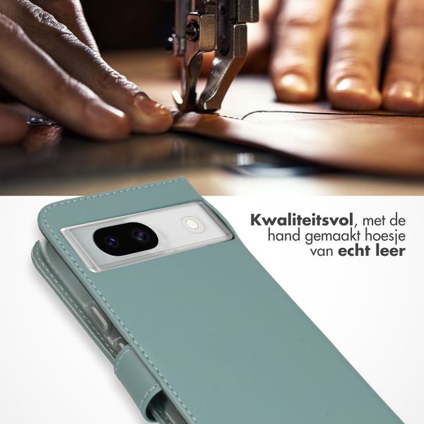 Selencia Echt Leren Bookcase Google Pixel 8a - Air Blue