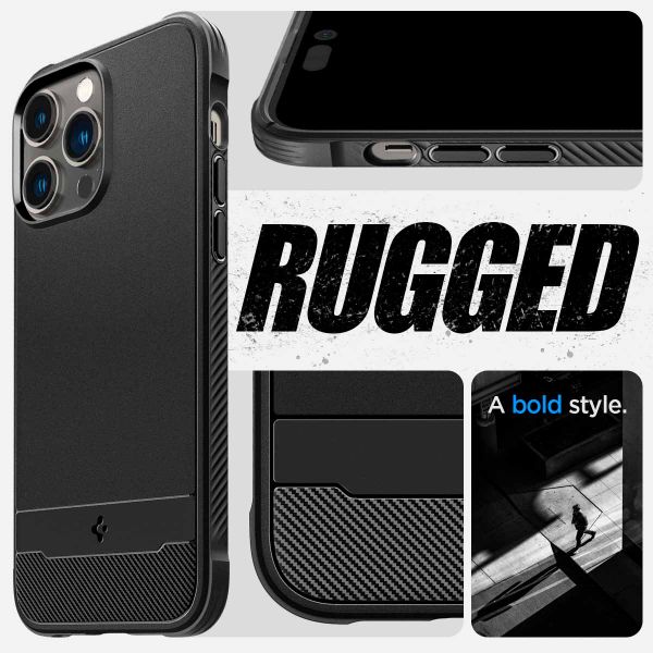 Spigen Rugged Armor Backcover MagSafe Apple iPhone 14 Pro Max - Zwart