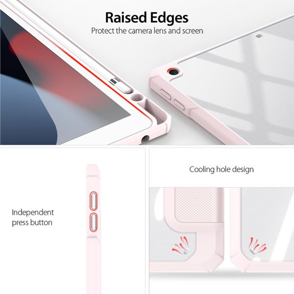 Dux Ducis Toby Bookcase iPad 9 (2021) 10.2 inch / iPad 8 (2020) 10.2 inch / iPad 7 (2019) 10.2 inch - Roze