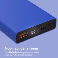 imoshion Ultra Series Aluminium Powerbank 10.000 mAh - Quick Charge en Power Delivery - Cobalt Blue