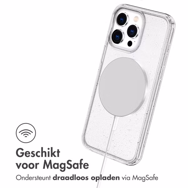imoshion Sparkle Backcover met MagSafe Apple iPhone 15 Pro - Glitter Transparant