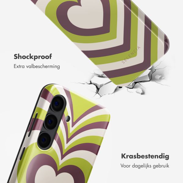 Selencia Vivid Tough Backcover Samsung Galaxy S24 - Double Hearts Plum Fern