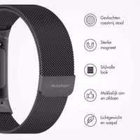 imoshion Milanees magnetisch bandje Fitbit Charge 5 - Maat M - Zwart