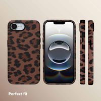 Selencia Sabi Back Cover Panther Print with MagSafe Apple iPhone 17e / 16e - Mocha Brown