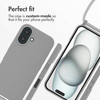imoshion Silicone Case with Strap Apple iPhone 16 - Light Grey