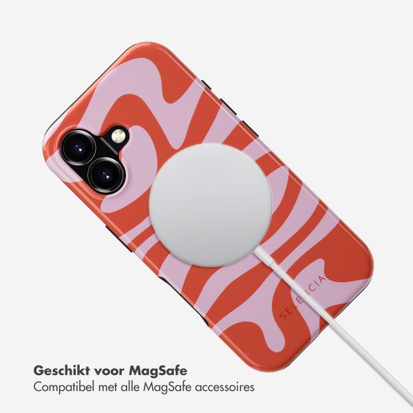 Selencia Vivid Backcover met MagSafe Apple iPhone 16 - Dream Swirl Pink
