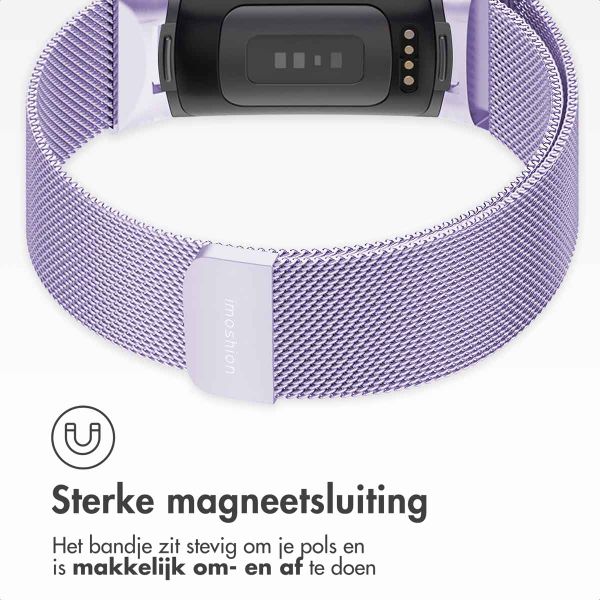 imoshion Milanees magnetisch bandje Fitbit Charge 5 - Maat M - Paars
