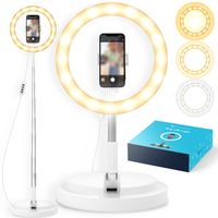 imoshion Ring LED Light - Ringlamp telefoon - Ringlight met statief - Verstelbaar - Wit