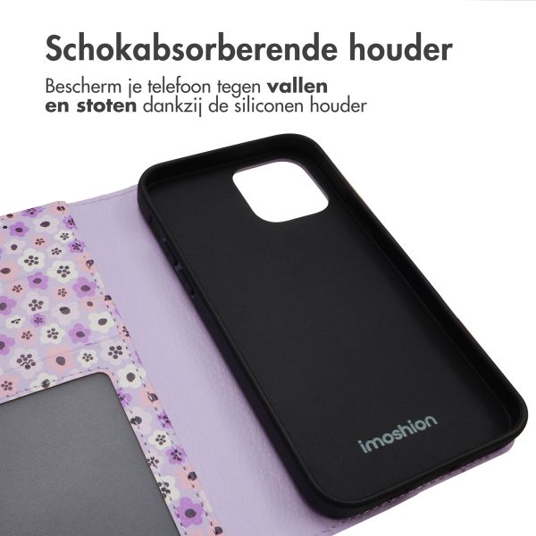 imoshion Design Bookcase iPhone 12 (Pro) - Purple Flowers