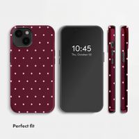Selencia Vivid Back Cover with MagSafe Apple iPhone 14 - Happy Dots Burgundy