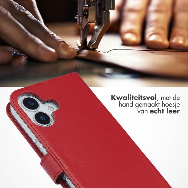 Selencia Echt Leren Bookcase Apple iPhone 17 - Rood