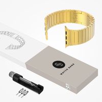 Selencia Stalen schakelband Apple Watch Series 1 t/m 9 / SE (38/40/41 mm) | Series 10 / 11 (42 mm) - Goud