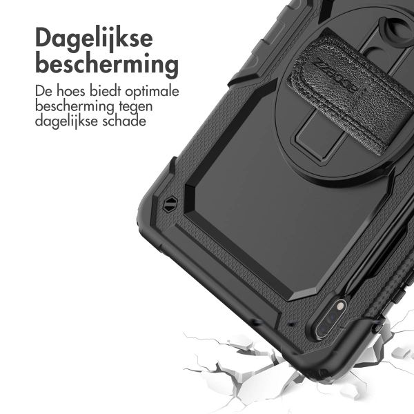 Accezz Rugged Backcover met schouderstrap Samsung Galaxy Tab S8 Plus / S7 Plus / S7 FE - Zwart