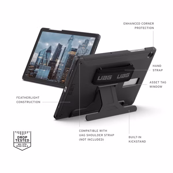 UAG Scout Backcover Handstrap Samsung Galaxy Tab A11 Plus / A9 Plus - Zwart
