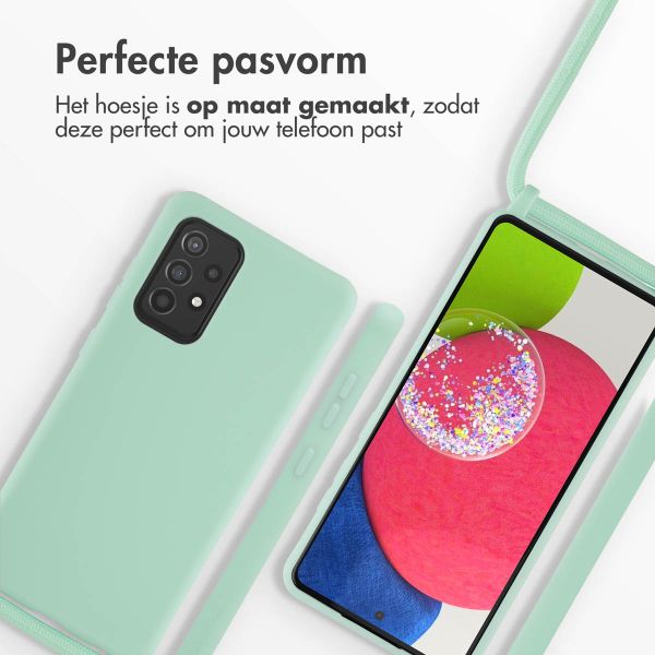 imoshion Siliconen hoesje met koord Samsung Galaxy A52(s) (5G/4G) - Mintgroen