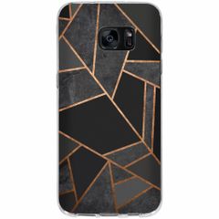 Design Backcover Samsung Galaxy S7 Edge - Grafisch Zwart / Koper