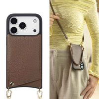 Selencia Nova Telefoonhoes met Koord en Pashouder Apple iPhone 17 Pro - Mocha Brown