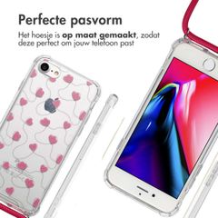 imoshion Design hoesje met koord Apple iPhone SE (2022 / 2020) / 8 / 7 - Dusty Rose Connected Hearts