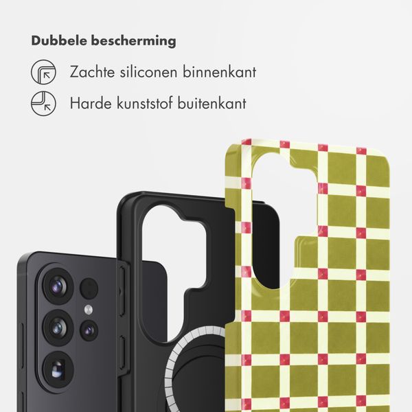 Selencia Vivid Backcover met MagSafe Samsung Galaxy S26 Ultra - Check This Olive
